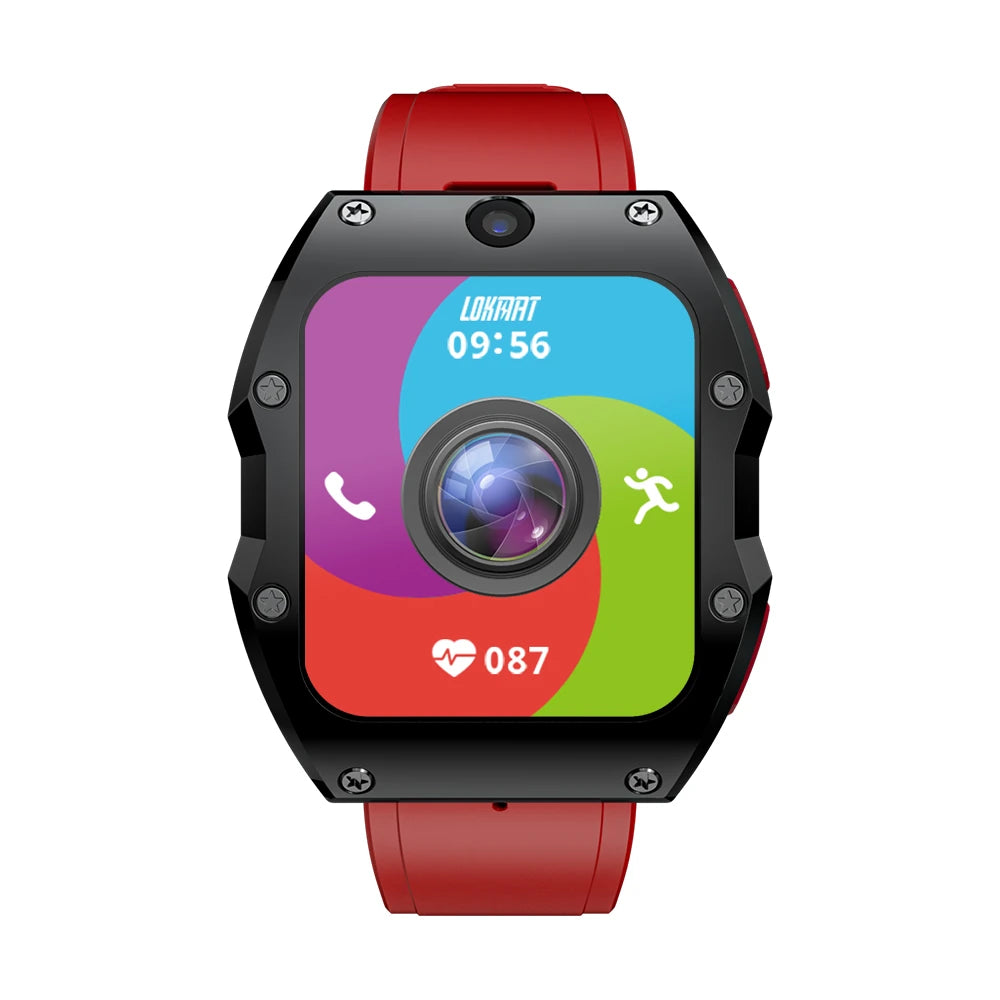 LOKMAT APPLLP 3 MAX 2.02 Inch HD TFT Display Bluetooth Call Heart Rate Spo2 Monitor Sleep Monitoring SOS Multi-Sport Modes Music Playback IP68 Waterproof 4G Smart Watch