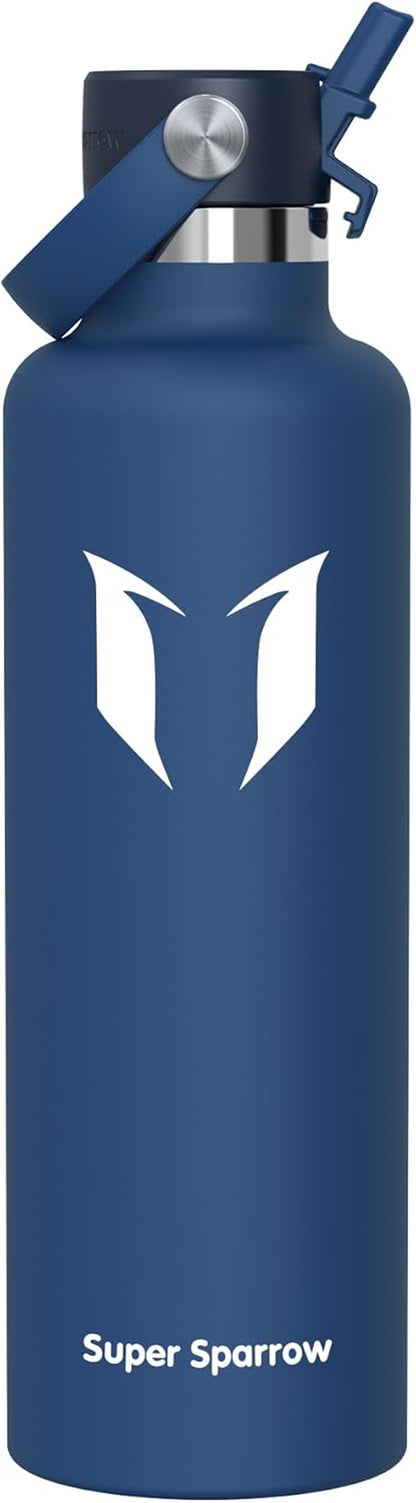 Sparrow Insulated Water Bottle - 350Ml/500Ml/750Ml/1L/1.2L - Flipflow Metal Water Bottles with Straw Lid - BPA Free - Leakproof Stainless Steel Flask for Sport, Gym, School, Outdoor, Travel