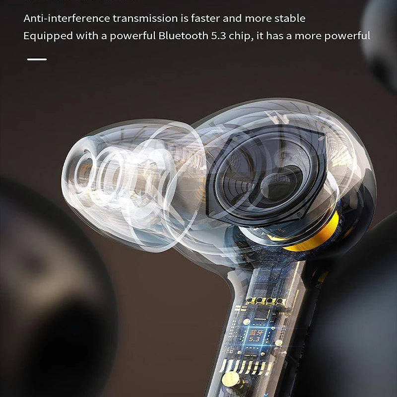 LED Smart Screen TWS Earbuds Wireless Bluetooth Earphone LED Colorful Touch Screen Panoramic Surround Sound 48H Playback Low Gaming Latency In-Ear Sports Headphones