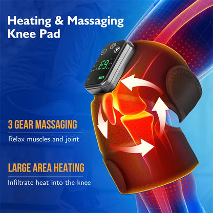 TENGOO Cordless Knee Massager Shoulder Brace Heating Pad, Elbow Warmth Hot Compress Old Cold Legs Massage Instrument with 3 Adjustable Vibrations and Heating Modes
