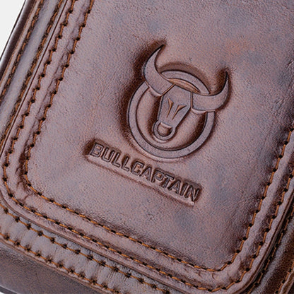 Men'S Leather Belt Waist Bag Travel Small Fanny Pack Phone Pouch Multifunctional Male Waist Bag Leather Pouch