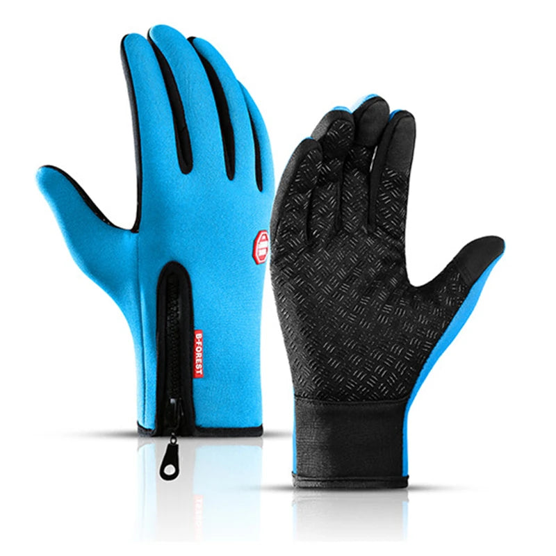 Warm Cycling Gloves Wear-Resistant Touch Screen Waterproof Windproof Gloves for Outdoor Sport Running
