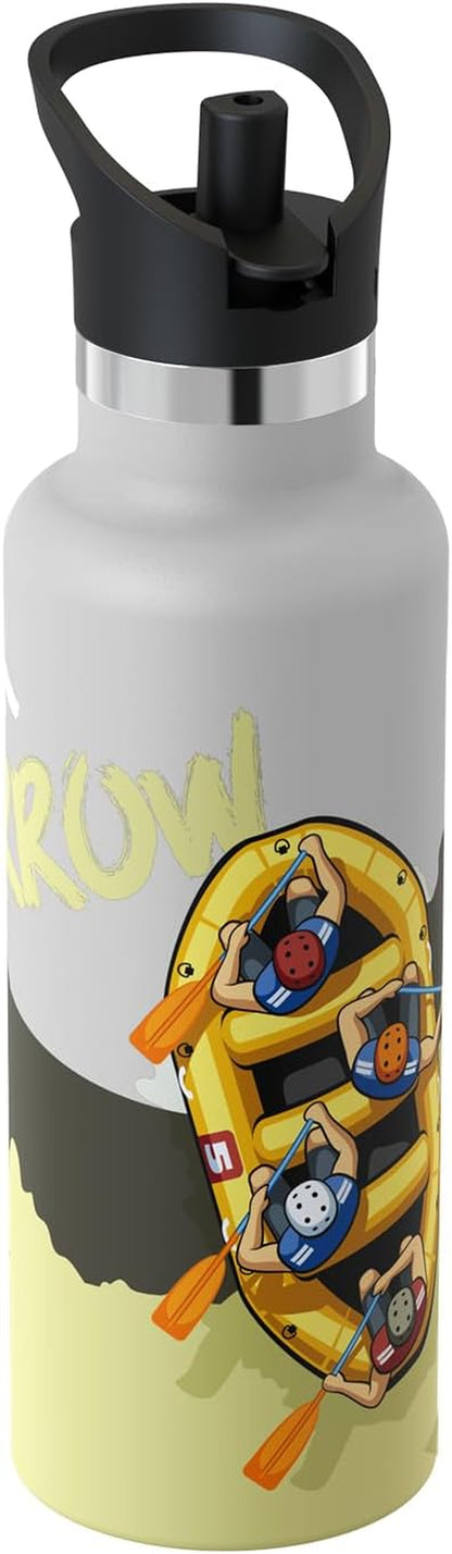 Sparrow Insulated Water Bottle - 350Ml/500Ml/750Ml/1L/1.2L - Flipflow Metal Water Bottles with Straw Lid - BPA Free - Leakproof Stainless Steel Flask for Sport, Gym, School, Outdoor, Travel