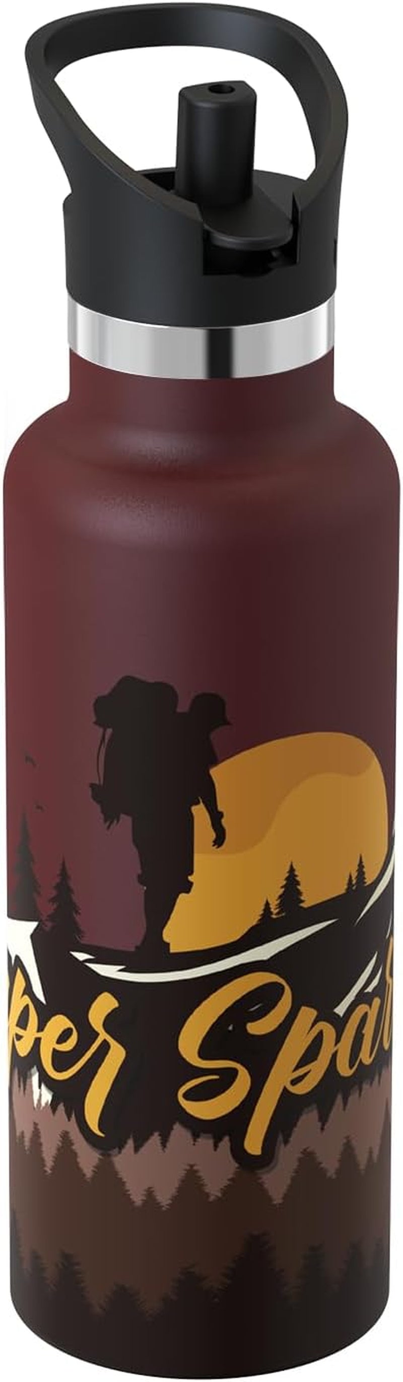 Sparrow Insulated Water Bottle - 350Ml/500Ml/750Ml/1L/1.2L - Flipflow Metal Water Bottles with Straw Lid - BPA Free - Leakproof Stainless Steel Flask for Sport, Gym, School, Outdoor, Travel