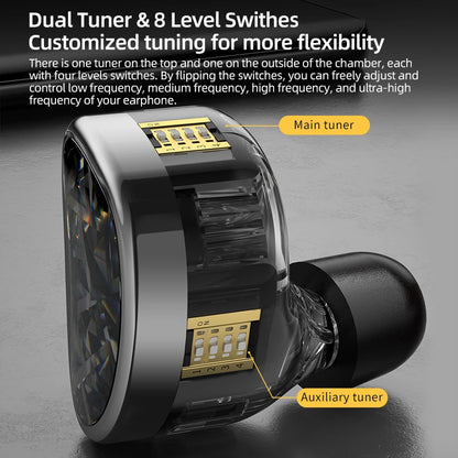 AS24 24BA Units Wired Earphone 12 Balanced Armature Drivers Hifi Sound Noise Cancelling 3.5Mm DJ Monitor Earbuds Sport Headset