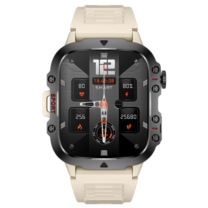 QX11 1.96Inch HD Screen Bluetooth Call Heart Rate Blood Pressure Spo2 Monitor Breath Training SOS Sleep Monitoring Multi-Sport Modes Music Playback 3ATM Waterproof Smart Watch