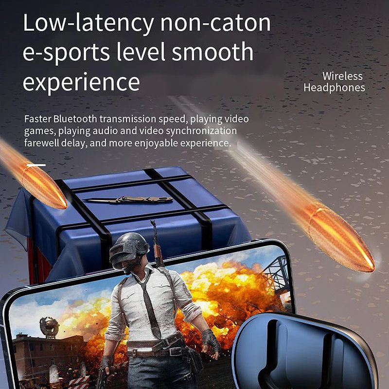 LED Smart Screen TWS Earbuds Wireless Bluetooth Earphone LED Colorful Touch Screen Panoramic Surround Sound 48H Playback Low Gaming Latency In-Ear Sports Headphones