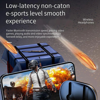 LED Smart Screen TWS Earbuds Wireless Bluetooth Earphone LED Colorful Touch Screen Panoramic Surround Sound 48H Playback Low Gaming Latency In-Ear Sports Headphones