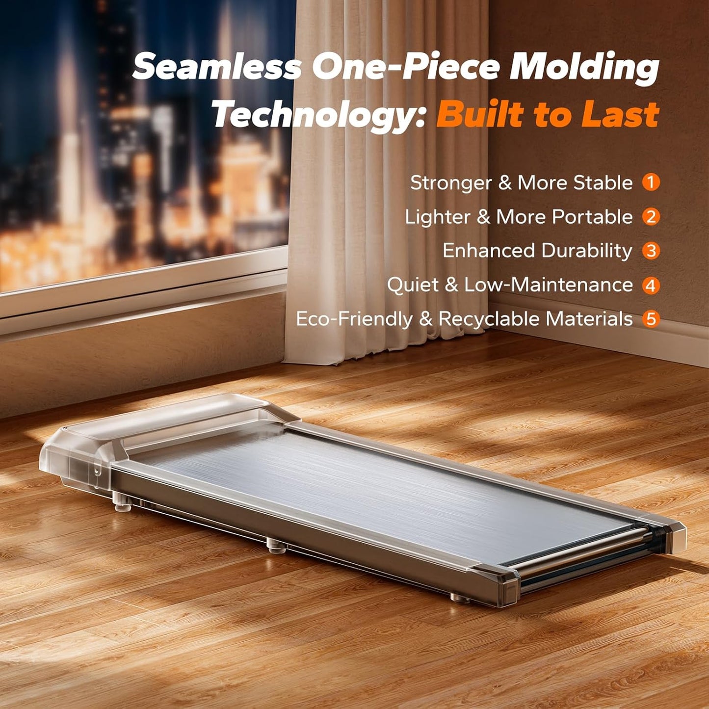 Walking Pad Treadmill with 0-9% Incline, under Desk Treadmill Space-Saving Design, Remote Control & App, One-Piece Molded, 265 Lbs Capacity, Walking Machine for Home