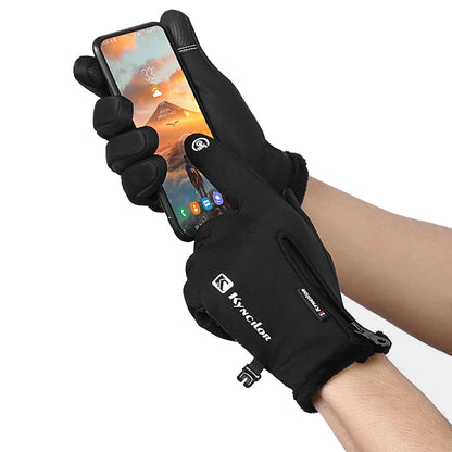 Warm Cycling Gloves Wear-Resistant Touch Screen Waterproof Windproof Gloves for Outdoor Sport Running