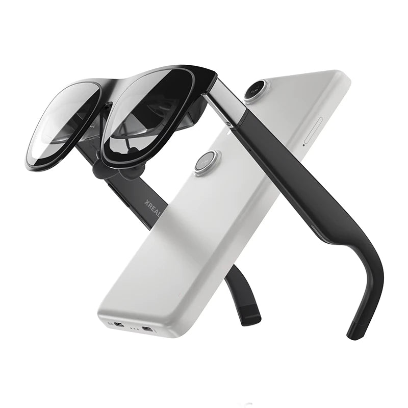 XREAL One AR Smart Glasses 477" HD Screen 3Dof Space Hovering 3D Real Glasses for Iphone Switch PS5 Game Private Cinema
