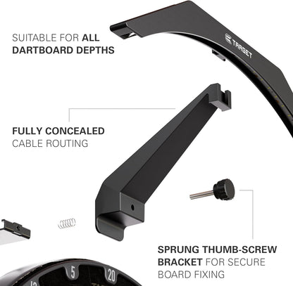 LED Dartboard Lighting System - Enhanced Illumination for Dart Boards | 3M Extended Cable | Compatible with All Dart Boards | Simple Assembly | Premium Darts Accessories