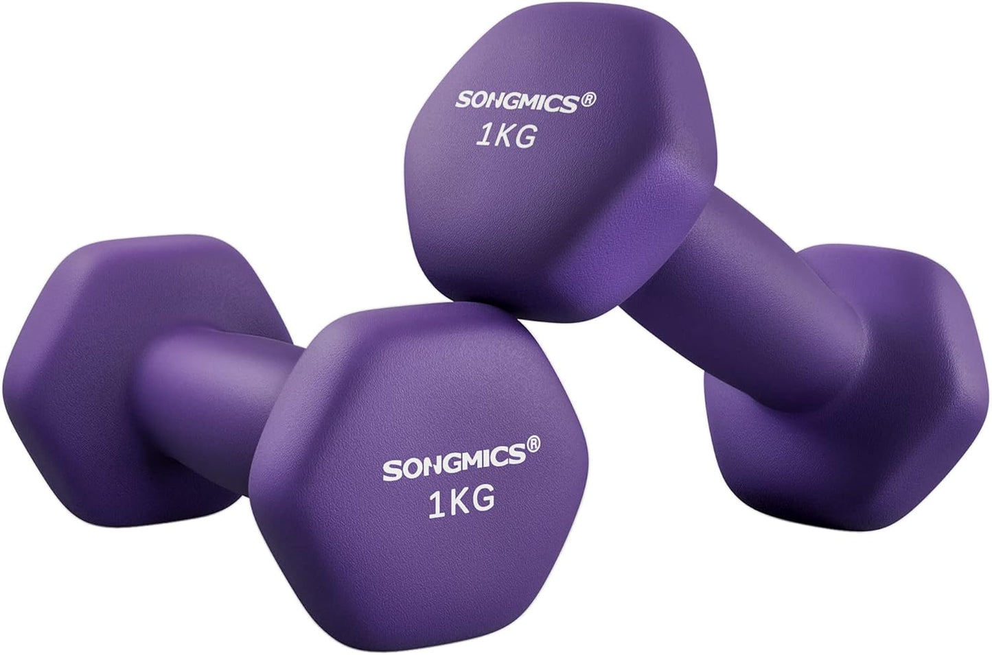 Dumbbells Set of 2 Dumbbells Hexagon Neoprene Coating Strength Training Workout Fitness Training Home