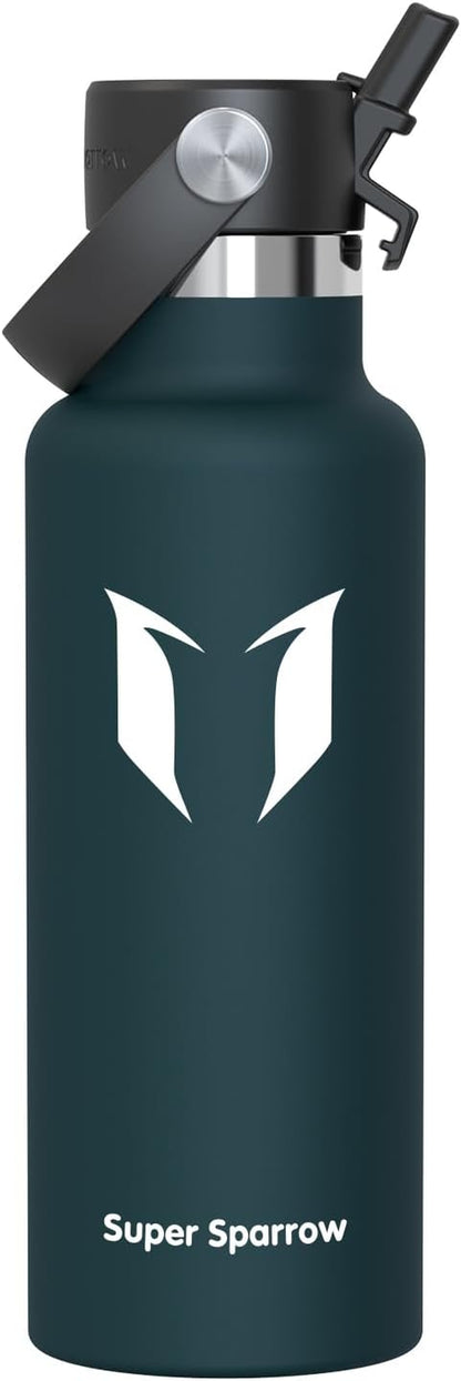 Sparrow Insulated Water Bottle - 350Ml/500Ml/750Ml/1L/1.2L - Flipflow Metal Water Bottles with Straw Lid - BPA Free - Leakproof Stainless Steel Flask for Sport, Gym, School, Outdoor, Travel