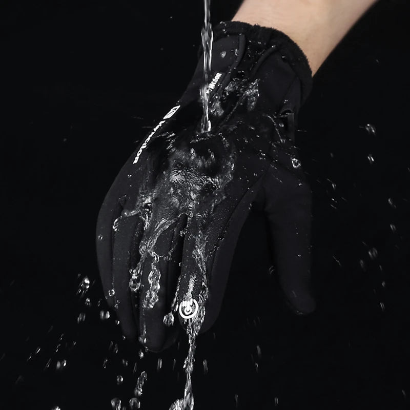 Warm Cycling Gloves Wear-Resistant Touch Screen Waterproof Windproof Gloves for Outdoor Sport Running