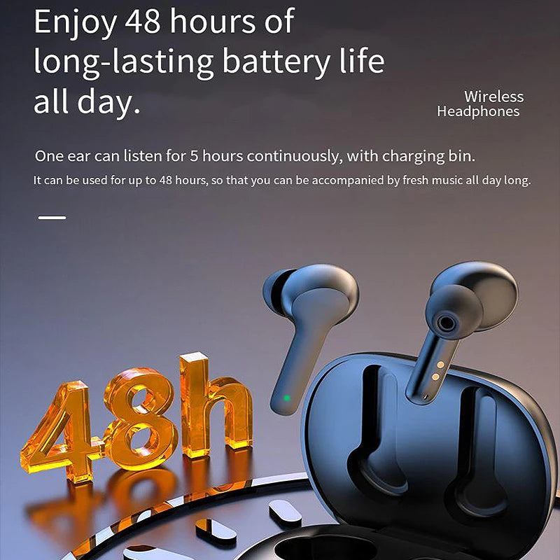 LED Smart Screen TWS Earbuds Wireless Bluetooth Earphone LED Colorful Touch Screen Panoramic Surround Sound 48H Playback Low Gaming Latency In-Ear Sports Headphones