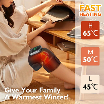 TENGOO Cordless Knee Massager Shoulder Brace Heating Pad, Elbow Warmth Hot Compress Old Cold Legs Massage Instrument with 3 Adjustable Vibrations and Heating Modes