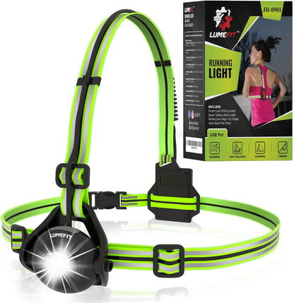 Run Light Running Lights for Runners Chest LED Lamp 90° Adjustable Beam Angle 500 Lumen 360 Degree Reflective Band USB Rechargeable Front Body Torch Jogging Hiking