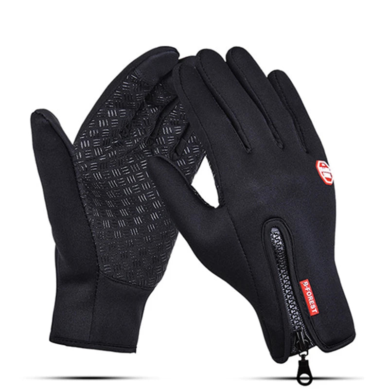 Warm Cycling Gloves Wear-Resistant Touch Screen Waterproof Windproof Gloves for Outdoor Sport Running