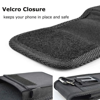 Vertical 5-7.5 Inch Phone Holster Case Waist Bag with Belt Clip Portable Nylon Pouch Cover L-XXXL