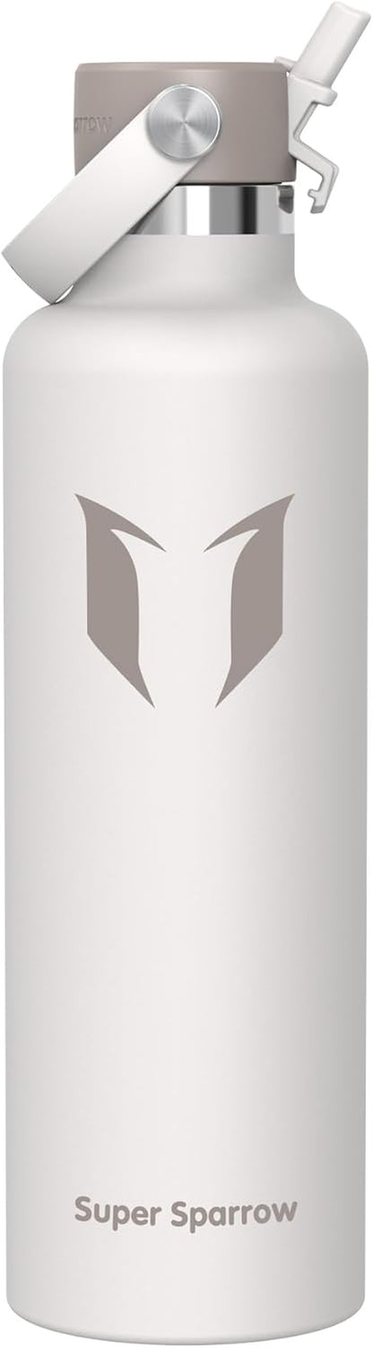 Sparrow Insulated Water Bottle - 350Ml/500Ml/750Ml/1L/1.2L - Flipflow Metal Water Bottles with Straw Lid - BPA Free - Leakproof Stainless Steel Flask for Sport, Gym, School, Outdoor, Travel