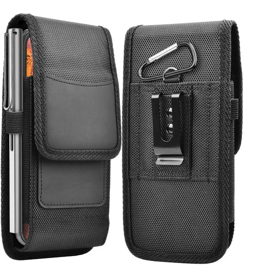 Vertical 5-7.5 Inch Phone Holster Case Waist Bag with Belt Clip Portable Nylon Pouch Cover L-XXXL