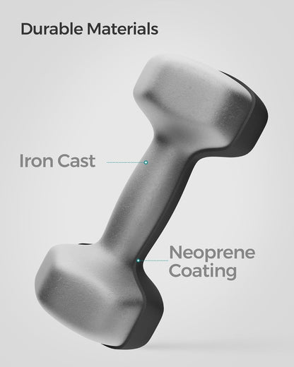 Dumbbells Set of 2 Dumbbells Hexagon Neoprene Coating Strength Training Workout Fitness Training Home