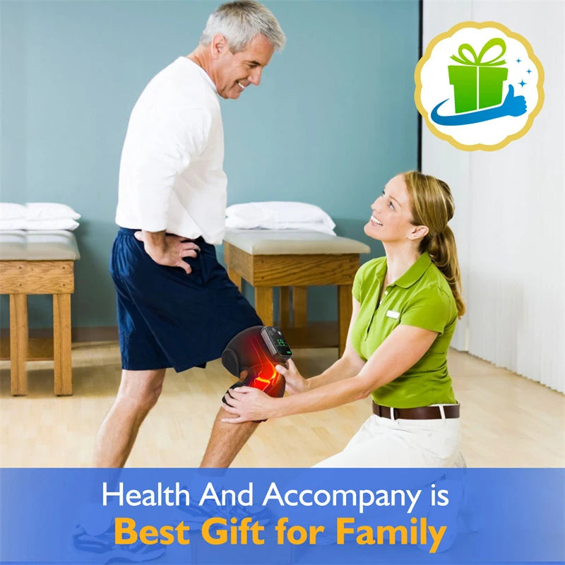 TENGOO Cordless Knee Massager Shoulder Brace Heating Pad, Elbow Warmth Hot Compress Old Cold Legs Massage Instrument with 3 Adjustable Vibrations and Heating Modes