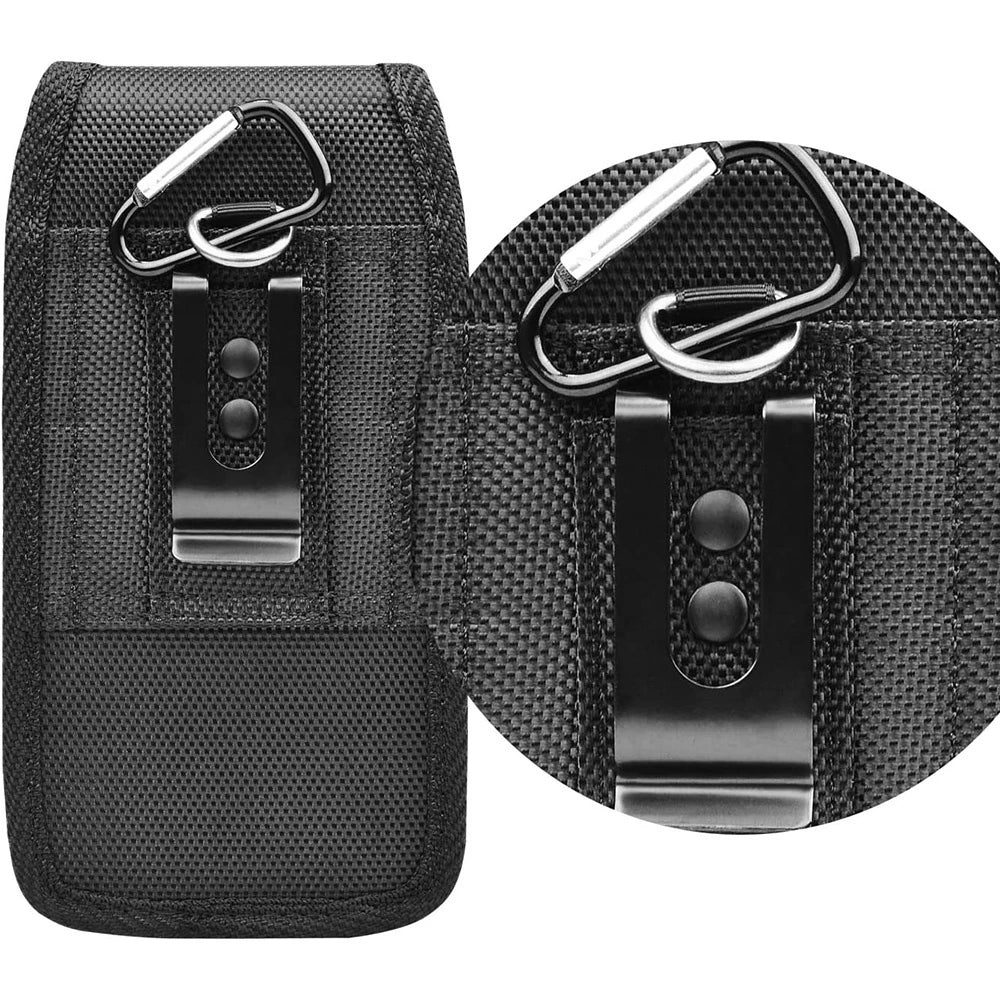 Vertical 5-7.5 Inch Phone Holster Case Waist Bag with Belt Clip Portable Nylon Pouch Cover L-XXXL