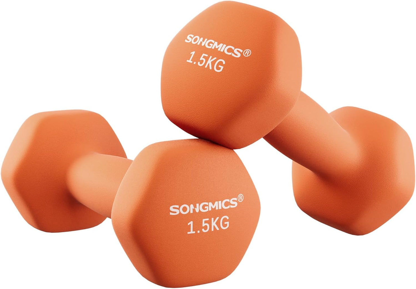 Dumbbells Set of 2 Dumbbells Hexagon Neoprene Coating Strength Training Workout Fitness Training Home