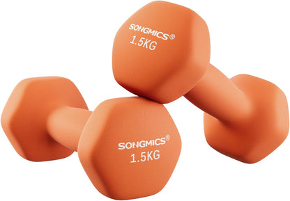 Dumbbells Set of 2 Dumbbells Hexagon Neoprene Coating Strength Training Workout Fitness Training Home