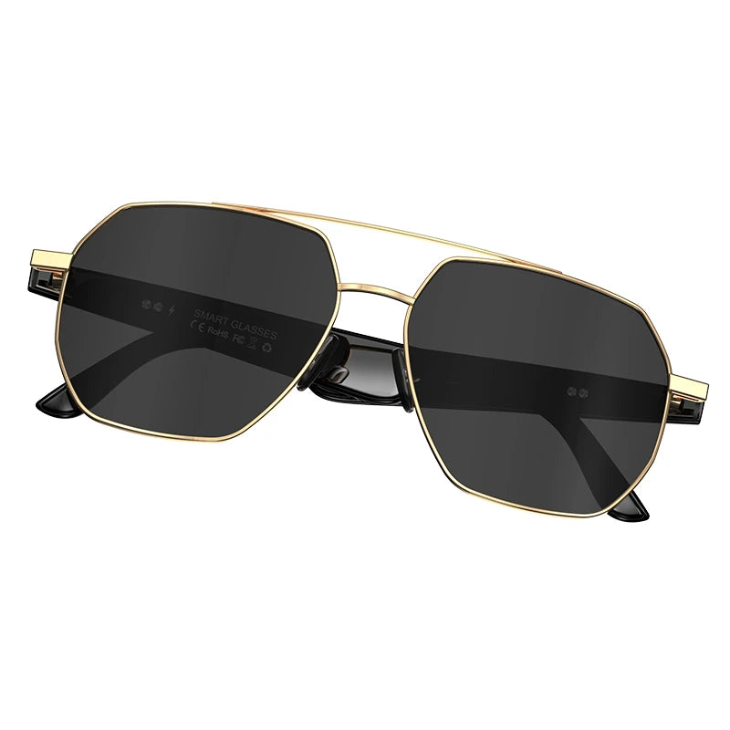 W100C Bluetooth AI Translator Smart Glasses Real-Time 163 Languages Translation IP67 Waterproof UV400 Protection Chatgpt 4.0 Touch Control ENC Noise Cancellation Sports Sunglasses