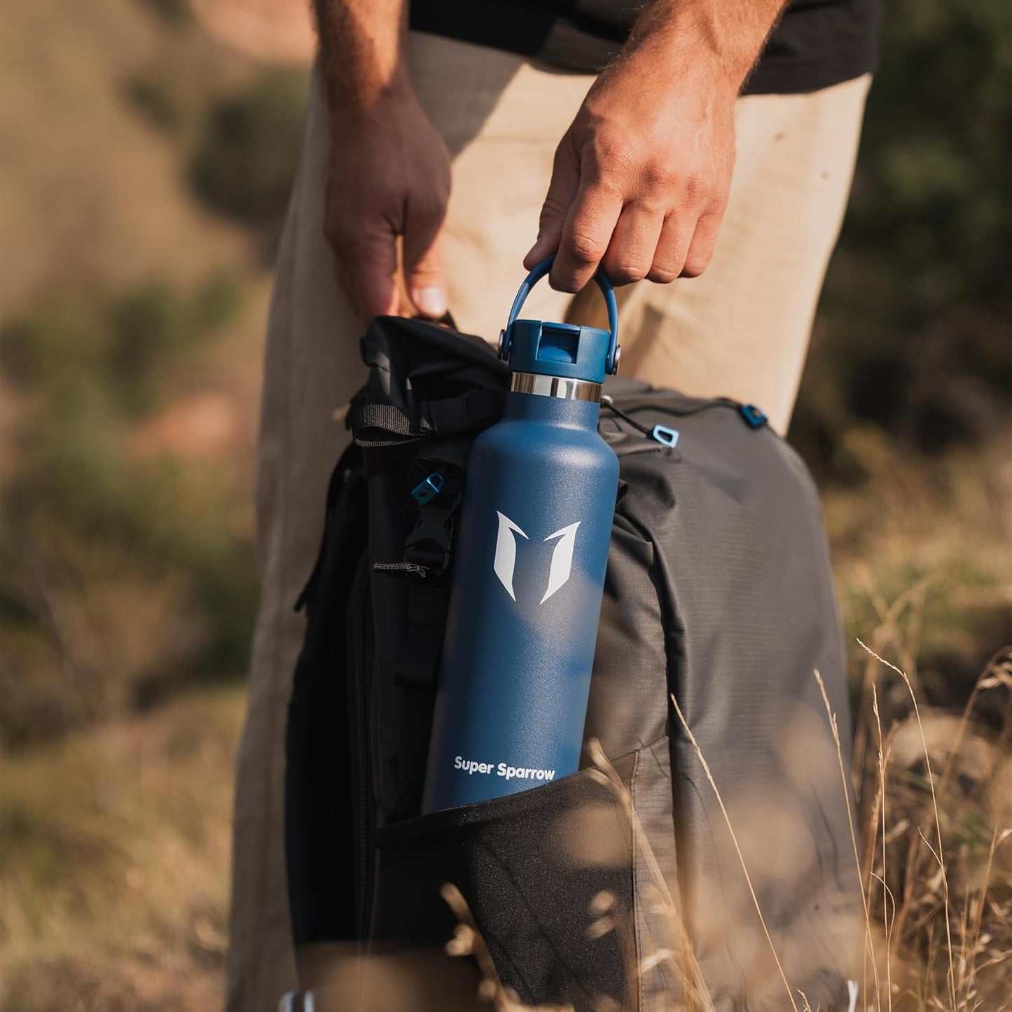 Sparrow Insulated Water Bottle - 350Ml/500Ml/750Ml/1L/1.2L - Flipflow Metal Water Bottles with Straw Lid - BPA Free - Leakproof Stainless Steel Flask for Sport, Gym, School, Outdoor, Travel