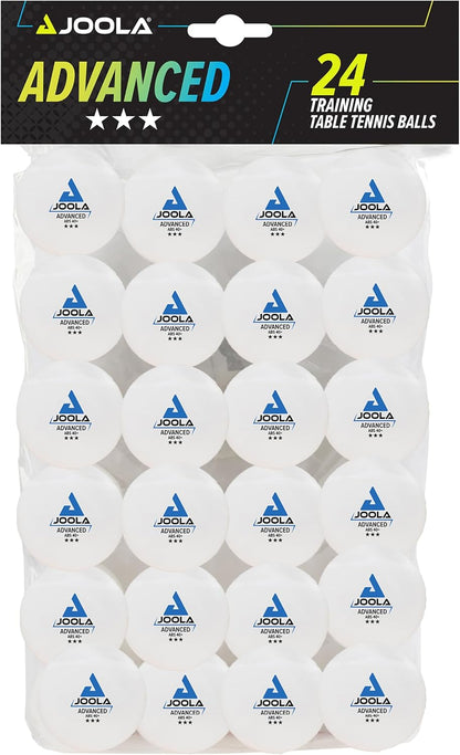 15-Pack 40mm 3-Star Advanced Table Tennis Balls (12 White, 3 Orange) - Machine-Stitched ABS Plastic - ITTF Approved for Adults