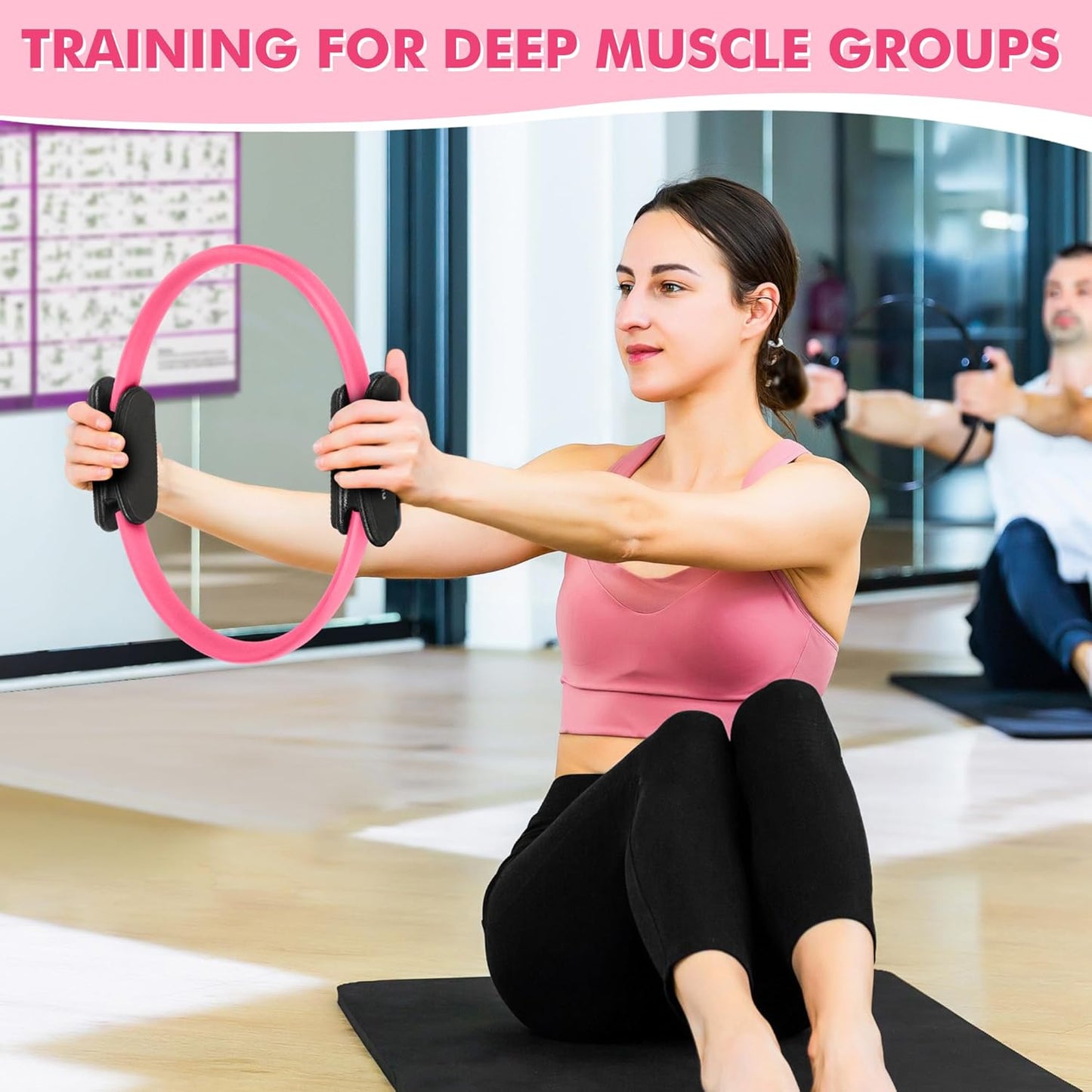 Pilates Ring Set Exercise Equipment with Exercise Bands Resistance Bands Set, Pilates Ball, Sliding Disks – Workout Equipment Home Gym Includes Complete Fitness Guide