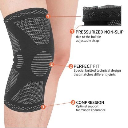 SKDK Fitness Protective Knee Pad Sports Elastic Sweatproof Knee Brace for Running Basketball Volleyball Tennis Sports