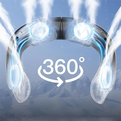 Tevorex Neck Fan Cooling Rechargeable Air Conditioning Fans Air Cooler 4000Mah Air Conditioner 3 Speed for Outdoor Sports