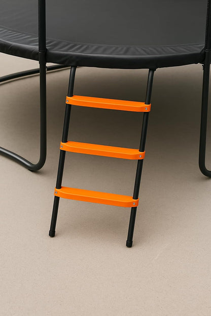 Three-Step Wide Trampoline Ladder for Children, Durable Powder-Coated and UV-Treated Trampoline Accessory for All Weather Conditions, Sturdy and Safe Design