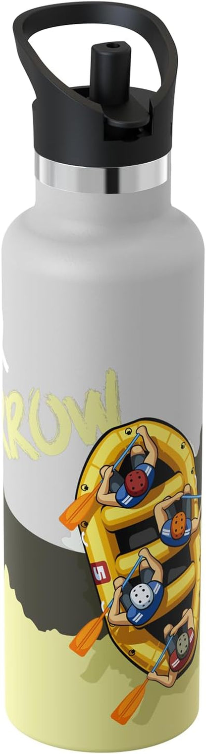 Sparrow Insulated Water Bottle - 350Ml/500Ml/750Ml/1L/1.2L - Flipflow Metal Water Bottles with Straw Lid - BPA Free - Leakproof Stainless Steel Flask for Sport, Gym, School, Outdoor, Travel