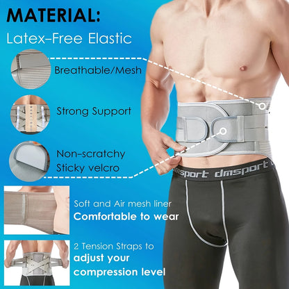 Back Support Belt Widen Comfort Anti-Skid Waist Spine Protection for Sport Injury Recovery