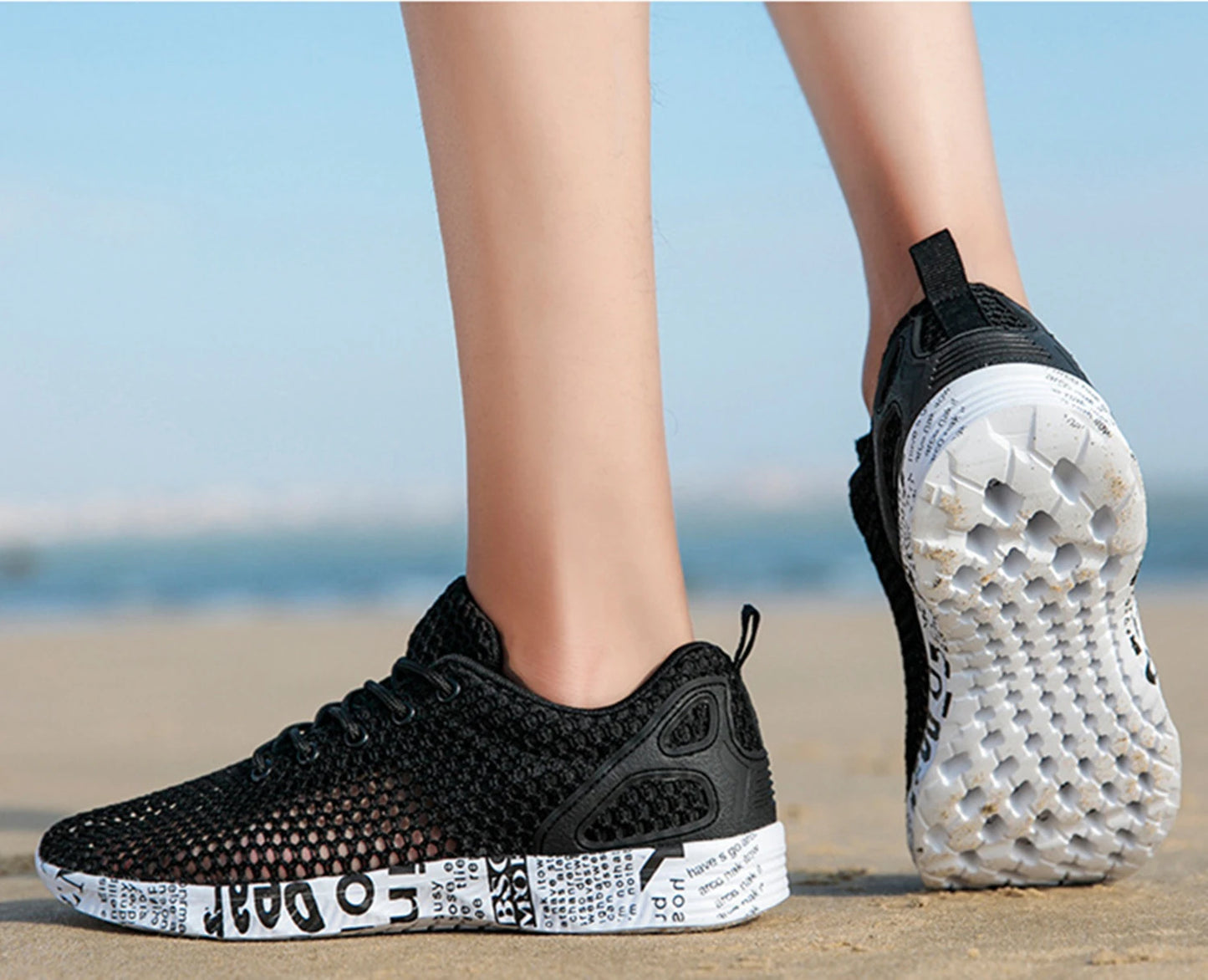 Men'S Breathable Mesh Running Shoes Summer Sport Sneakers Casual Walking Wading Shoes for Outdoor Sport Cycling Shoes