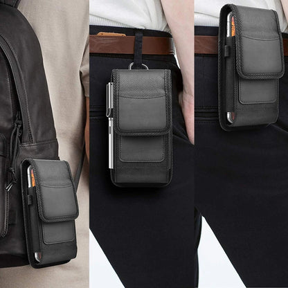 Vertical 5-7.5 Inch Phone Holster Case Waist Bag with Belt Clip Portable Nylon Pouch Cover L-XXXL