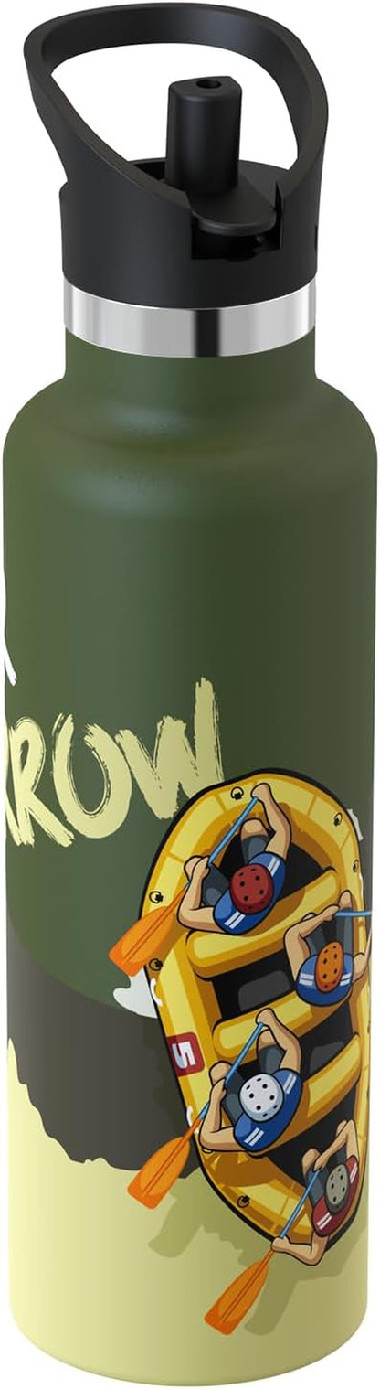 Sparrow Insulated Water Bottle - 350Ml/500Ml/750Ml/1L/1.2L - Flipflow Metal Water Bottles with Straw Lid - BPA Free - Leakproof Stainless Steel Flask for Sport, Gym, School, Outdoor, Travel