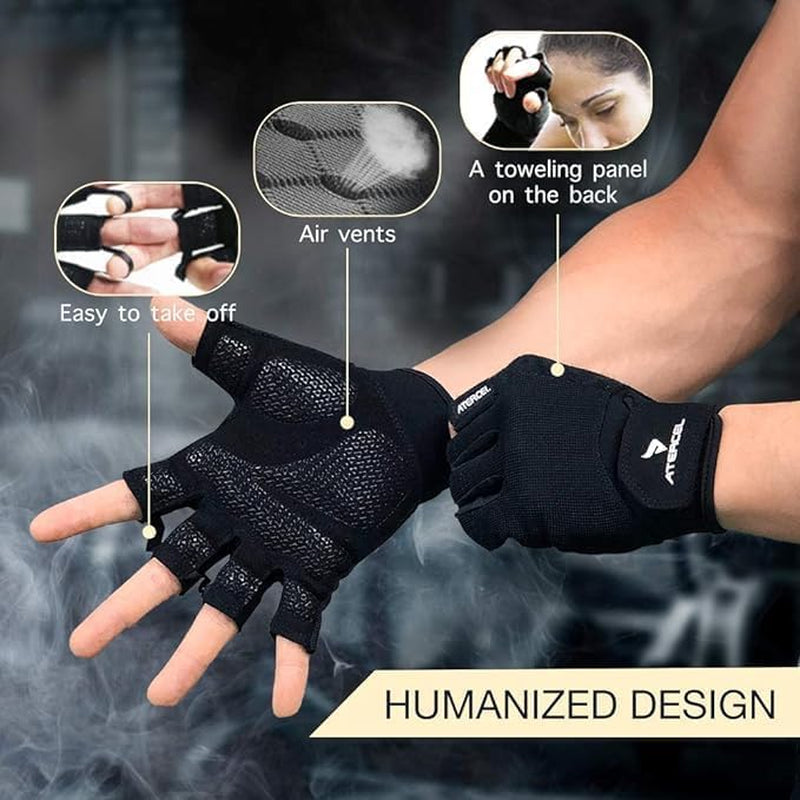 Weight Lifting Gloves, Gym Gloves for Crossfit, Workout, Exercise Cycling, Training, Breathable and Snug Fit, for Men and Women